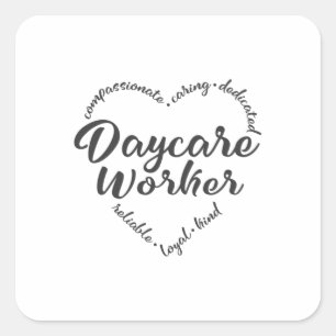 Dagverzorger, zorgverlener vierkante sticker