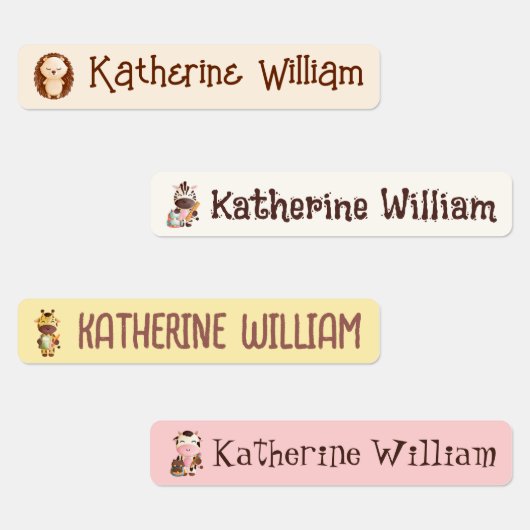 Dagverzorging/School Custom Schattig Dier Waterdic Labels (Groep)