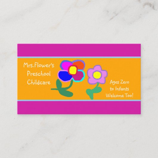 Dagverzorging/voorschoolse Visitekaartje (Voorkant)