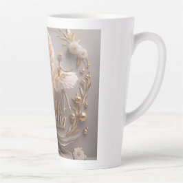  Dahlia Ballet Bloom Floral Art Design Latte Mok
