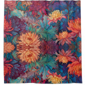 Dahlia Bloemen Tapestry Douchegordijn (Voorkant)