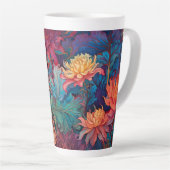 Dahlia Bloemen Tapestry Latte Mok (Rechterhoek)