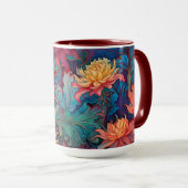 Dahlia Bloemen Tapestry Mok (Voorkant rechts)