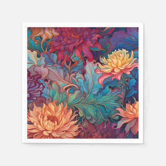 Dahlia Bloemen Tapestry Servet (Voorkant)