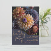 Dahlia Bloemen Verjaardagsfeest Kaart (Staand voorkant)