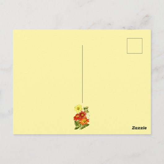 Dahlia Bloemengeel Sinaasappel Verjaardag Briefkaart (Achterkant)