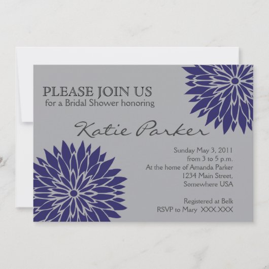 Dahlia Blue Flower Kaart (Voorkant)