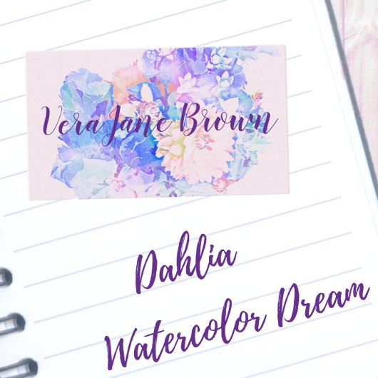 Dahlia Bouquet Waterverf Visitekaartje
