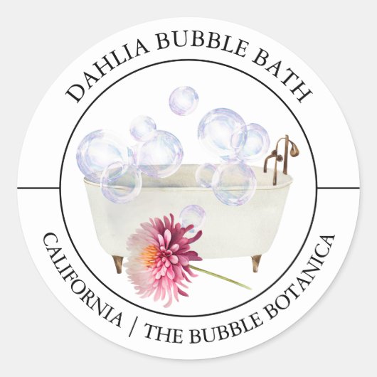 Dahlia Bubble Bath label (Voorkant)