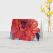 Dahlia, carte de voeux (Fleur jaune)