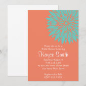 Dahlia Coral Flower Invitation Kaart (Voorkant / Achterkant)
