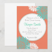 Dahlia Coral Flower Invitation Kaart (Voorkant / Achterkant)