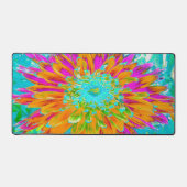 Dahlia décorative tropicale orange et rose chaud (Recto)