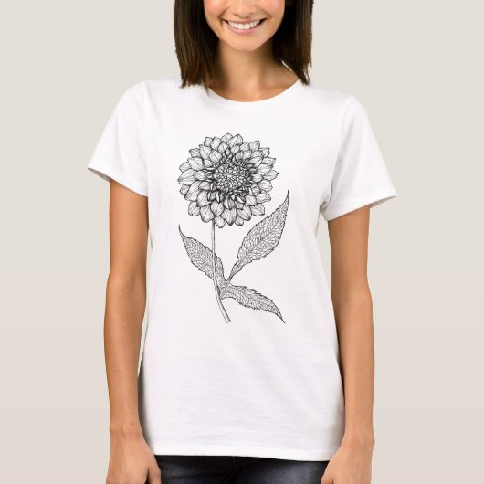 Dahlia dessin t-shirt (Devant)