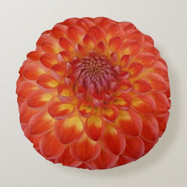 Dahlia Divinia Rond Kussen (Voorkant)