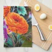 Dahlia en madeliefje bloementuin theedoek (Quarter Fold)