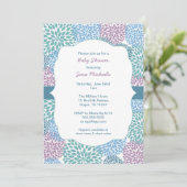 Dahlia fleurit fille baby shower invitation 3541 (Debout devant)