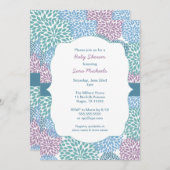 Dahlia fleurit fille baby shower invitation 3541 (Devant / Derrière)