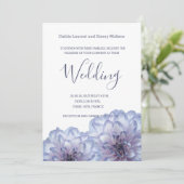 Dahlia fleurs lilas bleu blanc faire-part de maria (Debout devant)