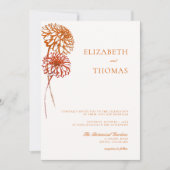 Dahlia Floral Art Schets Aarde Moderne Herfst Brui Kaart (Voorkant)