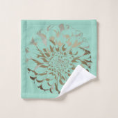 Dahlia floral bathroom towel set (Gant de toilette)
