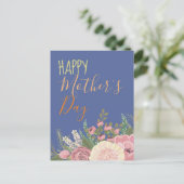 Dahlia floral bouqet/Moederdag Briefkaart (Staand voorkant)