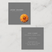 Dahlia Floral Minimalist Square Visitekaartje (Voorkant / Achterkant)