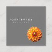 Dahlia Floral Minimalist Square Visitekaartje (Voorkant)