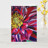 Dahlia florale aquarelle art carte de fête des mèr (Fleur jaune)