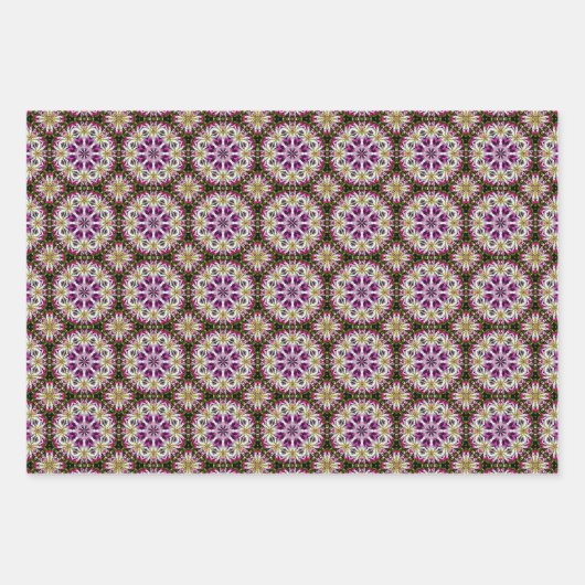 Dahlia Flower Abstract Pattern Inpakpapier Vel (Voorkant 3)