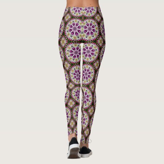 Dahlia Flower Abstract Pattern Leggings (Achterkant)
