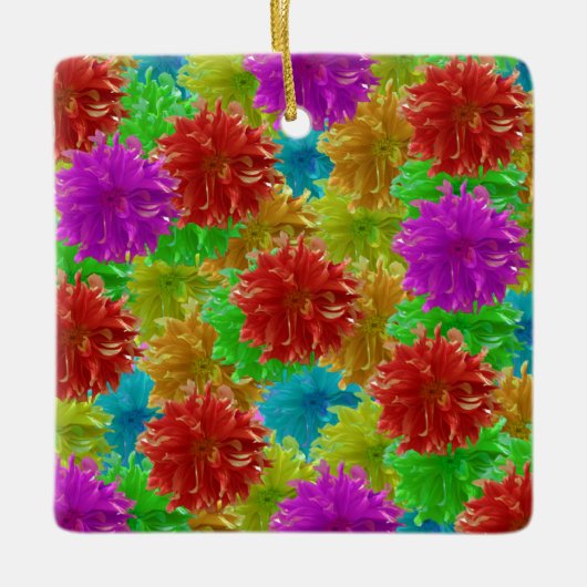 Dahlia Flower Blast Keramisch Ornament (Voorkant)
