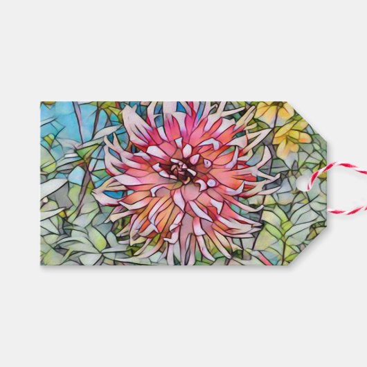 DAHLIA FLOWER CADEAULABEL (Voorkant (Horizontaal))