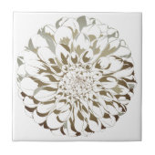 Dahlia flower ceramic tile - brown tones tegeltje (Voorkant)