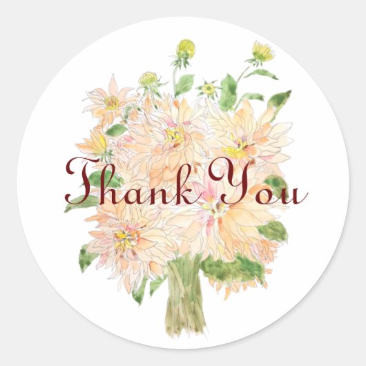dahlia flower classic round sticker (Voorkant)