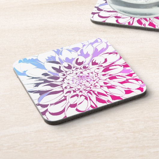 Dahlia flower coaster set bier onderzetter (Linkerzijde)