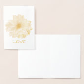 DAHLIA FLOWER GOLD LEAF GEËTSTE KAART. Lege binnen Folie Kaarten (Display)