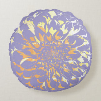 Dahlia flower purple pillow  rond kussen