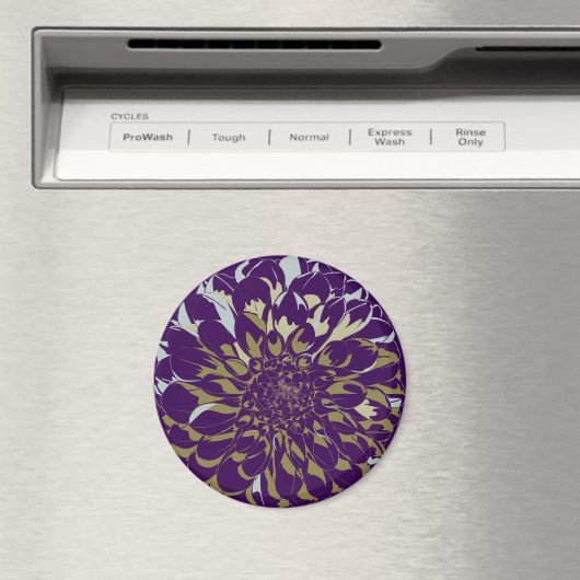 Dahlia flower refrigerator magnet (In Situ (Lave-vaisselle))
