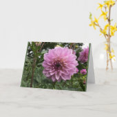 Dahlia flower relatie foto wenskaart kaart (Gele Bloem)