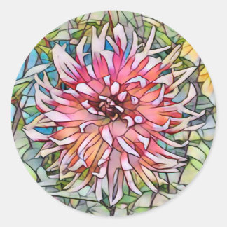 DAHLIA FLOWER RONDE STICKER