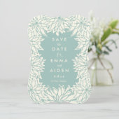 Dahlia Flower Save the Date Card (Staand voorkant)