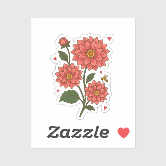 Dahlia Flower Sticker (Vel)