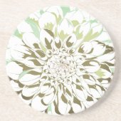 Dahlia flower stone coaster - round zandsteen onderzetter (Voorkant)
