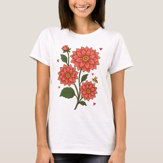 Dahlia Flower T-shirt (Voorkant)