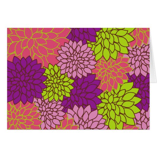 Dahlia Flowers, Colorful Flowers, Floral Pattern (Voorkant Horizontaal)