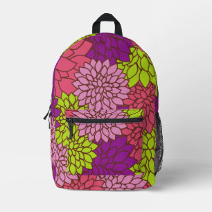 Dahlia Flowers, Colorful Flowers, Floral Pattern Bedrukte Rugzak