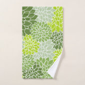 Dahlia Flowers, Flowers Pattern, Green Dahlia Bad Handdoek (Handdoek)