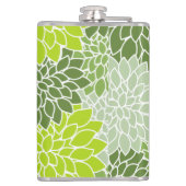 Dahlia Flowers, Flowers Pattern, Green Dahlia Heupfles (Achterkant)