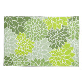 Dahlia Flowers, Flowers Pattern, Green Dahlia Kussensloop (Achterkant)